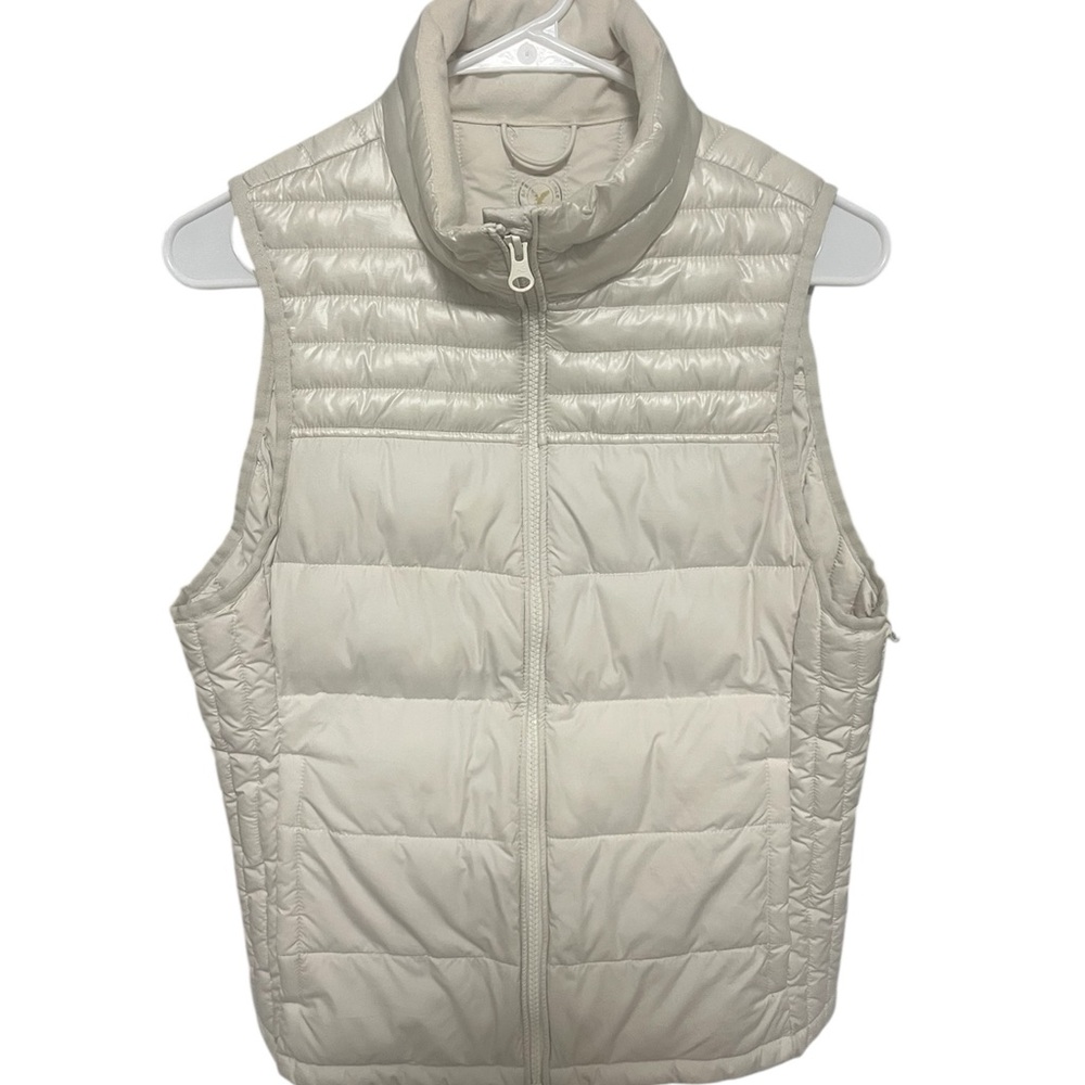 American Eagle Outfitters Cream Quilted Vest